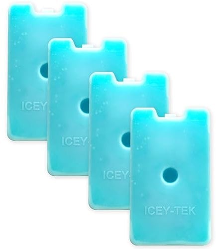 Pack Of 4 Icey-Tek SMALL Gel Ice Packs. For Cool Boxes, Cooler Bags, Commercial, Fishing & Catering. Five Star Rated Company & Products.