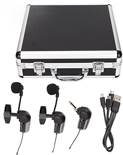 Vvikizy Microfono a 360 ° Strumento Rotante Senza Fili, Sassofono, di Cancellazione del Rumore della Testa UHF Clip del Condensatore Mic Clip Sullo Strumento Microfono per Sax e