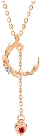 minkissy Collier Délicat Pour Femme Pendentif Lune Or Rose S925