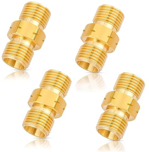 Lot de 4 raccords de tuyau de gaz en laiton DN8, filetage extérieur 1/4, filetage extérieur, propane, acétylène, tuyau de gaz propane, acétylène, raccord en laiton pour tuyaux à gaz