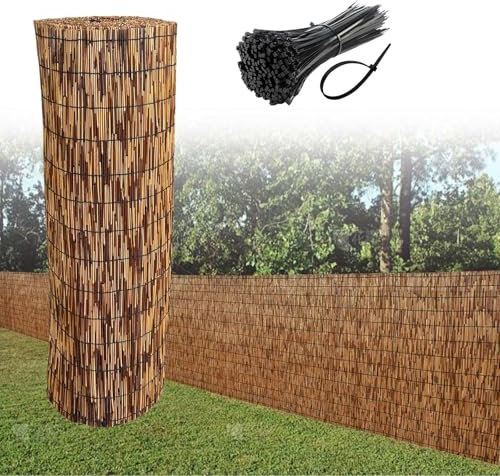 Generisch Schilfrohrmatte natürlicher Schilfzaun Schilfmatte Schilf Sichtschutzzaun für Garten,Bambuszaun Höhe 0.5m 0.7m 1m 1.3m 1.7m balkonsichtschutz bambusmatte Outdoor