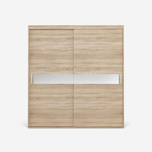 VIKK - Kleiderschrank Schiebeschrank, Schrank Mare - Wohnzimmer, Flur, Schlafzimmer - Garderobenschrank mit Spiegel - Schiebetürsystem, robuste Konstruktion - Schrank nach Bestelleingang gefertigt