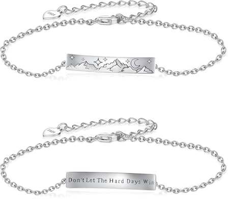 Cehuzeli Lassen Sie sich nicht die schwierigen Tage gewinnen, Armband aus 925er Sterlingsilber, inspirierend, Motivationsarmbänder, Schmuck, Geschenke für harte Zeiten, Frauen