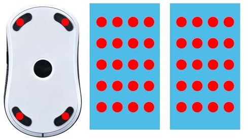 Piedini Mouse Universali 6mm Punti Rossi – Piedini Teflon PTFE di Ricambio per Mouse Gaming e Ufficio – Pads in Teflon per Scorrimento Fluido Compatibili con Logitech, Razer, SteelSeries