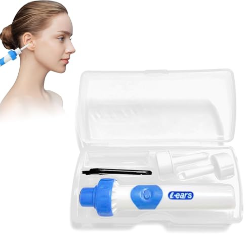 Ear Wax Remover, Ear Wax Removal, Electric Ear Wax Removal Kit with 2 Pcs Silicone Replacement Heads, Gently Vibrating to Attract Earwax,Easy Cleaning