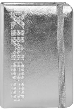 COMIX Luxury Mignon - Kalender 2026, 12 Monate, täglich, 384 Seiten, Verschluss mit Gummiband und doppeltem Lesezeichen, 11 x 15,3 cm, Silber