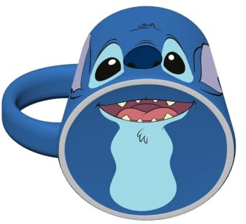 Lilo & Stitch Tasse mit Stichgesicht, schwarze Keramiktasse, 315 ml, offizielles Lizenzprodukt von Pyramid International, ideal für Zuhause, Büro oder als Geschenk