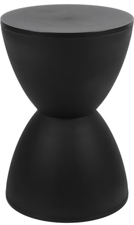 Haofy Tabouret en Forme de Sablier, Table d'appoint élégante en Matériau PP, Décoration d'intérieur Moderne 43x30cm pour Une Utilisation Polyvalente (Black)