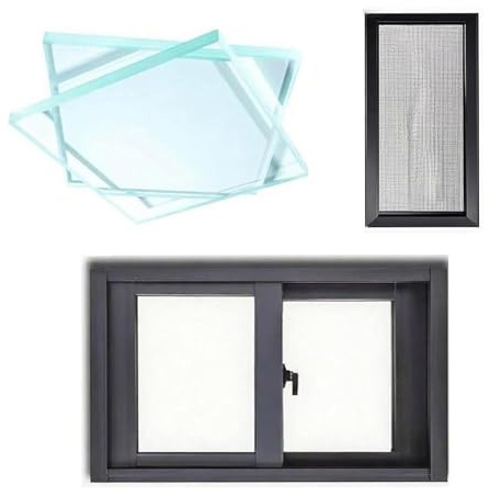 Sicherheits-Fenstergitter für den Außenbereich Graues Kellerfenster (45 x 48 cm) mit abnehmbarem Fliegengitter for mehr Lichteinfall, geeignet for Hühnerstall, Dachboden usw(WxH 45x83cm/18x33in)