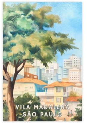 WOPIYNAG Vila Madalena São Paulo Leinwand-Poster, Wandkunstdruck, Bild, Gemälde, 20 x 30 cm