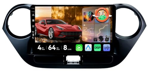 MSD Android 15 Autoradio für Hyundai Grand I10 (2013-2018) | 4G+64G,Octa-Core - GPS Navi Radio | CarPlay Android Auto Lenkradsteuerung Dual-Band WiFi DSP DAB | Rückfahrkamera | 2 Din 9 Zoll