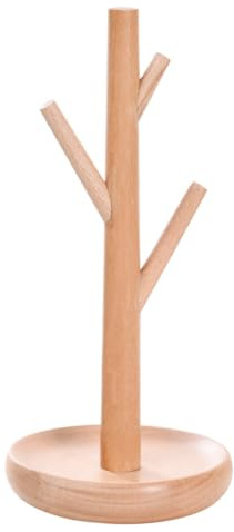 AMUSLESUR Espositore Organizer per e Bracciali per in Legno a Forma di Design Sobrio e Semplice Base Resistente Gialla per Vanità e Negozi