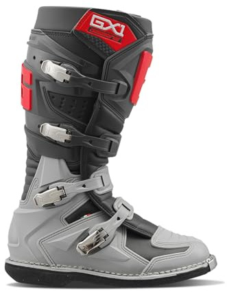 Gaerne GX1 Motocross Stiefel, grau/rot, 43 | Stretch
