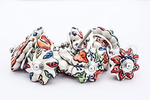KNOBSWORLD Small 1 10 Knobs Assorted Rare Hand Painted Ceramic Knobs Cabinet Drawer Pull Pulls