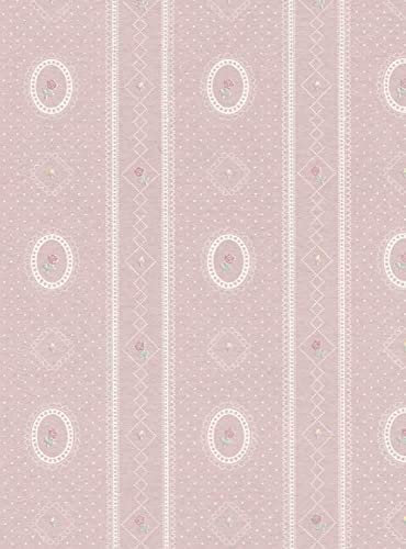 Melody Jane Puppenhäuser Cameo Streifen Reverse Grau Miniatur Druck Tapete 3