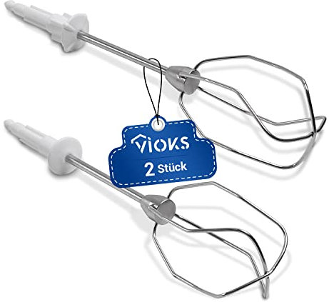 VIOKS Rührbesen Set Ersatz für Bosch 00653471 & 653471 - Turbobesen 2x für Handmixer Bosch MFQ3010 MFQ3030 MFQ3520 MFQ3531 MFQ3532 MFQ3533 Rock'n'Roll Edition&Siemens Power Edition