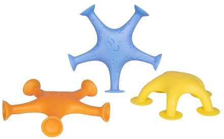 Ubbi Starfish Stretch and Suction Bath Toys, Baby Bath Accessory, Water Toys for Toddler Bath Time Play, Dishwasher Safe, Set of 3
