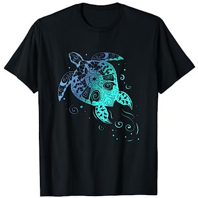 Schildkröte Mandala Ozeanologen Taucher Tattoo Geschenk T-Shirt