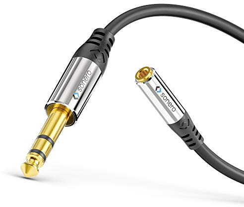 Sonero® premium Adattatore per cuffie, 0,20 m, jack da 6,3 mm a jack da 3,5 mm, nero