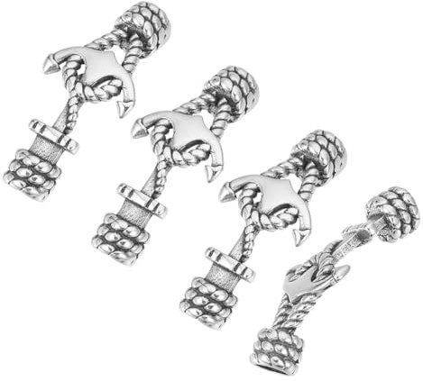UNICRAFTALE 4 Stück Seil Und Ankerkabel Endverschlüsse Runde Edelstahlverbinder Antike Silberne Haken Und S-Haken Verschlüsse Für Damen Halskette Armband Schmuckherstellung