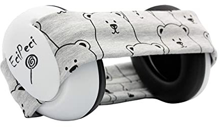 EciPeci Paraorecchie per Bambini, Antirumore, Protezione Dell'udito, Cuffie con un Design Particolarmente Morbido e Leggero, Ideale per la Testa Sensibile del Bambino, Panda Grigio
