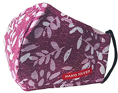 JaTop Mund-und Nasen-Maske waschbar 60 Grad aus Baumwolle dreilagig Nano-Technologie Perfekter Sitz (Weiss Rot Erwachsene)