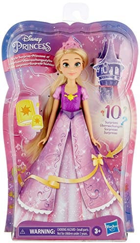 Disney Prinzessin Überraschungsstyles Rapunzel Modepuppe mit 10 Modeaccessoires, Spielzeug mit Überraschungen für Mädchen ab 3 Jahren