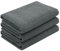 ZOLLNER Set de 3 linges de Douche en 70x140 cm - Serviettes particulièrement Douces et absorbantes en Graphite - avec accroche Pratique - Lavable à 95°C - Coton - qualité hôtelière