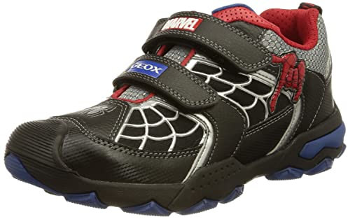 Geox Jungen J Buller Boy A Schuhe, Schwarz Rot, 24 EU