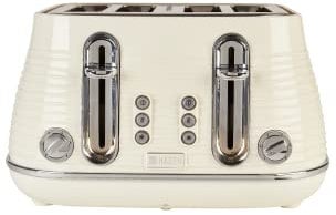 Haden Devon Cream 4 Slice Toaster - 6 Browning Settings, 4 Slice Toaster with Wide Slots, Toaster 4 Slice with Defrost, Reheat And Cancel Settings