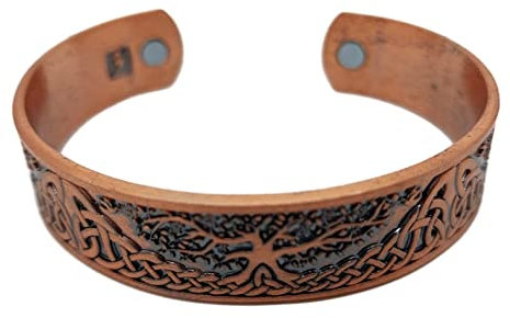 AB Viking Crafts Wikinger Yggdrasil Lebensbaum II Magnet Armband Farbe Antik Kupfer mit Schmuckbeutel