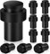 Door Stoppers, 10 Pack Black Door Stops Floor Mounted Heavy Duty Stainless Steel Rubber Door Stopper for Walls Modern Tall Outdoor Doorstops with Sound Dampening Rubber Bumper