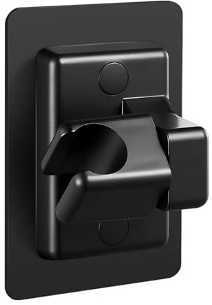 GEFIRE Duschhalterung Ohne Bohren, 360°Wandmontierter Duschständer ABS Material Brausehalter, 12 × 8 cm Duschbrause Halterung Kein Stanzen, Duschkopfhalter Ohne Bohren（Schwarz）