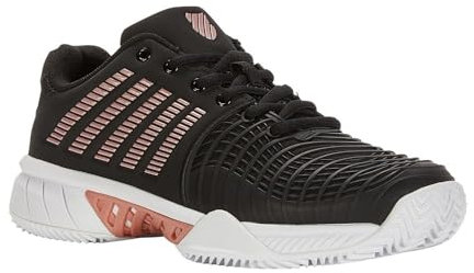 K-Swiss Performance Damen Express Light 3 HB Tennis Shoe, Black/Steel Gray/Rose Gold, 38 EU