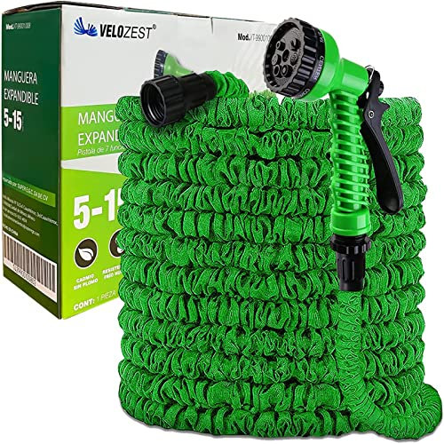 FUMETAX Gartenschlauch Flexibel, Dehnbarer Gartenschlauch, Wasserschlauch Flexibel, 7 Bewässerungsmuster, Premium Reinigungsspritze Mit einziehbarem Schlauch, 99001008