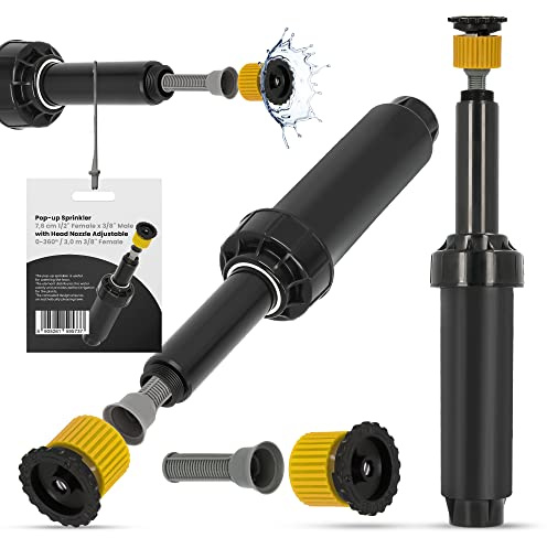 Versenkregner Rasensprenger 7,6cm Verstellbare Sprinklerdüse 360° 3m Universelle Professionelle Bewässerung für Rasenflächen Garten Pflanzbeete Sprinkleranlage Automatischer Sprinklersatz