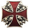 LAXPICOL Coole Kreuz Schädel Gürtelschnalle Für Männer Indianer Große Rote Emaille Skelett Punk Gothic Gürtelschnalle, Mehrfarbig, Medium