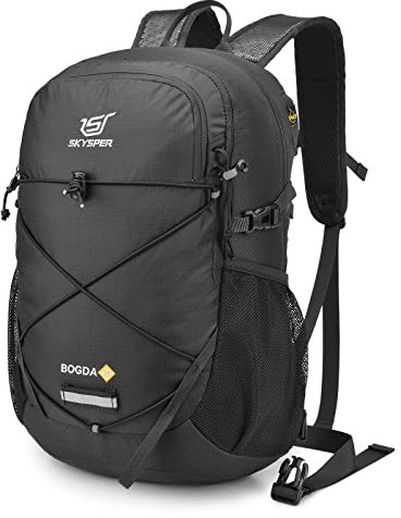 SKYSPER Wanderrucksack Herren 20L Rucksack Wandern Klein Leicht 20 Liter Trekkingrucksack Männer Damen für Outdoor Sport Schwarz