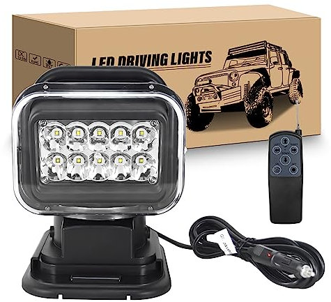 RIGIDON Led arbeitsscheinwerfer mit magnetfuß, 38W Led suchscheinwerfer 12V mit fernbedienung, Spot offroad scheinwerfer für Auto SUV ATV Traktor LKW KFZ 4x4 Boot, 6000K Weiß arbeitslicht