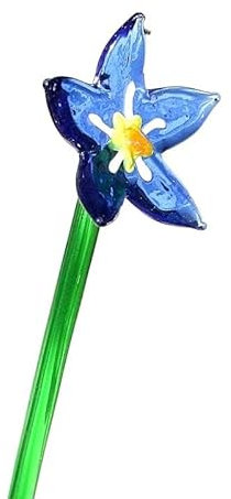 HXSCOO Handgefertigte Bunte Murano-Glas-Blumen-Handwerksfigur, Hochzeit, Valentinstag, Gastgeschenke, Geschenke, Tisch, Miniatur-Vase, Dekor, Ornamente (Color : Blue, Size : About 14-16 cm)