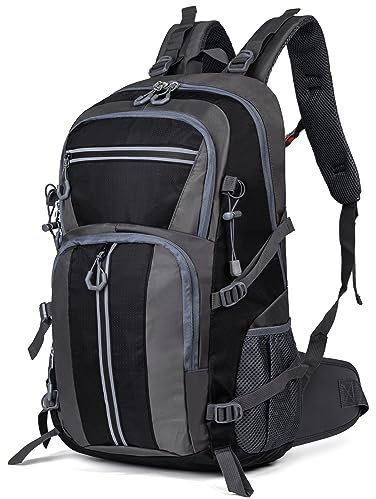 GreenTaya 40L Wanderrucksack Große Trekkingrucksack Herren Wasserdichte Outdoor Wandern Rucksack mit Reflexstreifen Atmungsaktivem Reiserucksack für Camping Hiking Radfahren Klettern(Grau)
