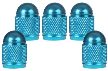 SENZEAL 5 Stück Ventilkappen Auto Bullet Typ Universal Reifenventilkappen Aluminium Autoreifen Ventilkappen Ventilschutzkappen für Auto Fahrrad Motorräder LKW SUV Himmelblau