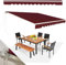 RELAX4LIFE Tenda da Esterno a Bracci Estensibili con Telaio in Alluminio, Tettuccio Resistente al Sole e Impermeabile，Manovella Manuale, Angolazione Regolabile (ROSSO, 360x300 cm)