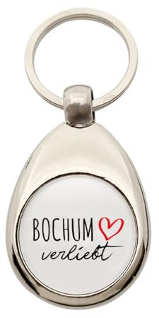 Huuraa Schlüsselanhänger Bochum verliebt Geschenk Metall Einkaufswagenchip Bochum Geschenkidee