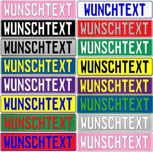 Nummernschild KFZ Kennzeichen Pink Schwarz Silber blau gelb grün rot Weiss Fun Schild Bunt Wunschkennzeichen