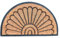 EHC PVC Half Moon Backed Moulded Brushed Natural Coconut Coir Entrance Matting Outdoor & Indoor Mat, 45 x 75 cm