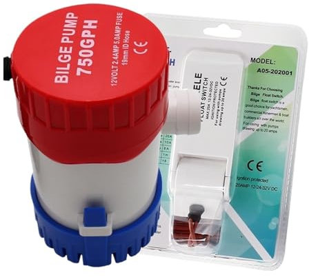 MKBP-G750-12 12V 750GPH Bilge Submersible Mini Electric Bilge Water Pump with Bilge Pump Float Switch
