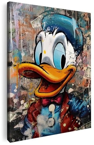 Artmazing | Urban Donald Bild bunt | S-Art Bilder | Urban Donald Bilder Modern | Coole Wandbilder Wohnzimmer | Wandbild Urban Donald Deko XXL | Bild Leinwand XXL | buntes Poster für Wand