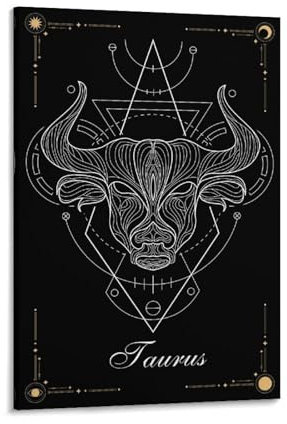 LZTEN Poster mit Sternbild Stier, Leinwand, Wandkunst, Ölgemälde, Dekoration, gerahmt, 61 x 91,4 cm