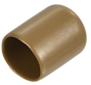 sourcing map 20pcs Rubber End Caps 15mm(5/8) ID Vinyl PVC Round Tube Bolt Cap Cover Screw Thread Protectors Light Brown